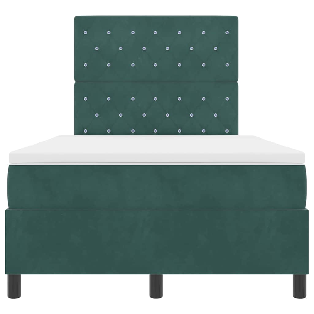 Letto a Sorgente LED Verde Scuro 120 x 190 cm Velluto | homemem39