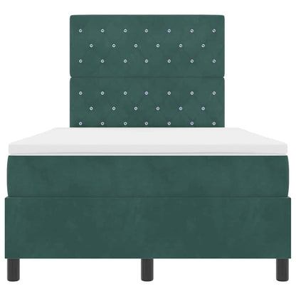 Letto a Sorgente LED Verde Scuro 120 x 190 cm Velluto | homemem39