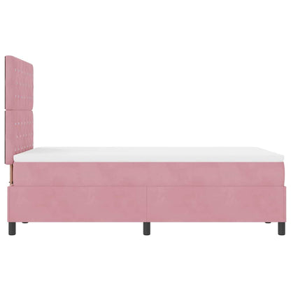 Letto a Sorgente LED con materasso Rosa 120 x 190 cm Velluto | homemem39
