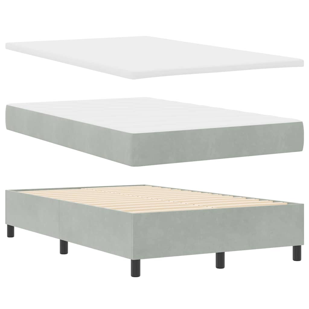 Letto a Sorgente LED Grigio chiaro 120 x 200 cm Velluto | homemem39