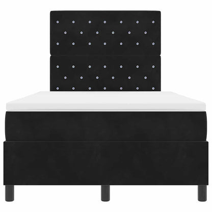 Letto a Sorgente LED con materasso Nero 120 x 200 cm Velluto