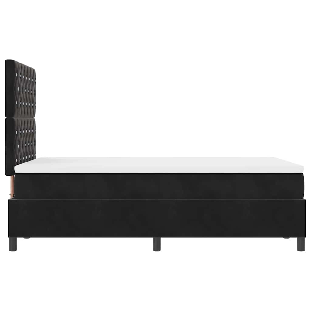 Letto a Sorgente LED con materasso Nero 120 x 200 cm Velluto | homemem39
