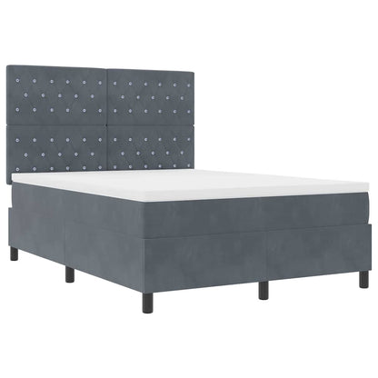 Letto a Sorgente LED Grigio scuro 140 x 200 cm Velluto | homemem39