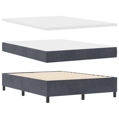 Letto a Sorgente LED Grigio scuro 140 x 200 cm Velluto | homemem39