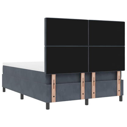 Letto a Sorgente LED Grigio scuro 140 x 200 cm Velluto | homemem39
