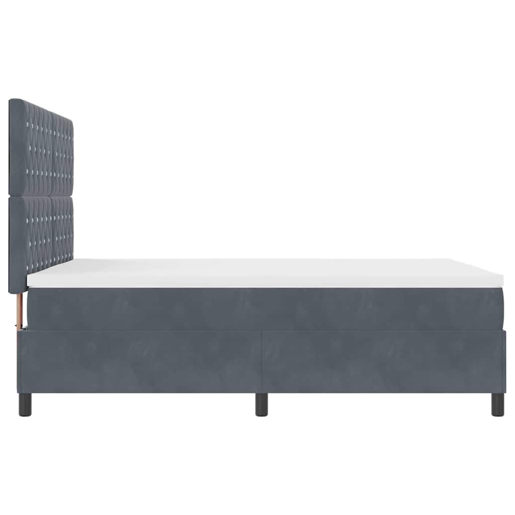 Letto a Sorgente LED Grigio scuro 140 x 200 cm Velluto | homemem39
