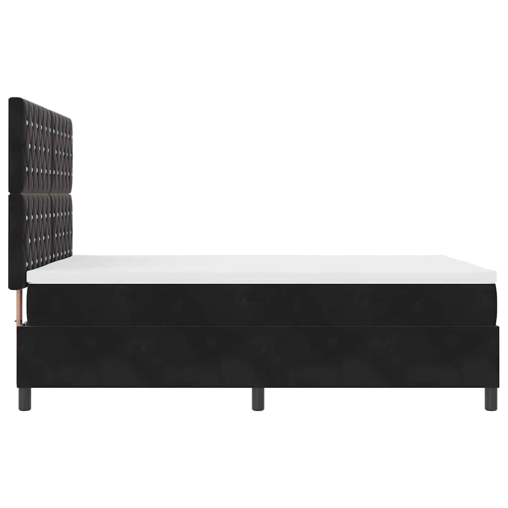 Letto a Sorgente LED con materasso Nero 140 x 200 cm Velluto | homemem39