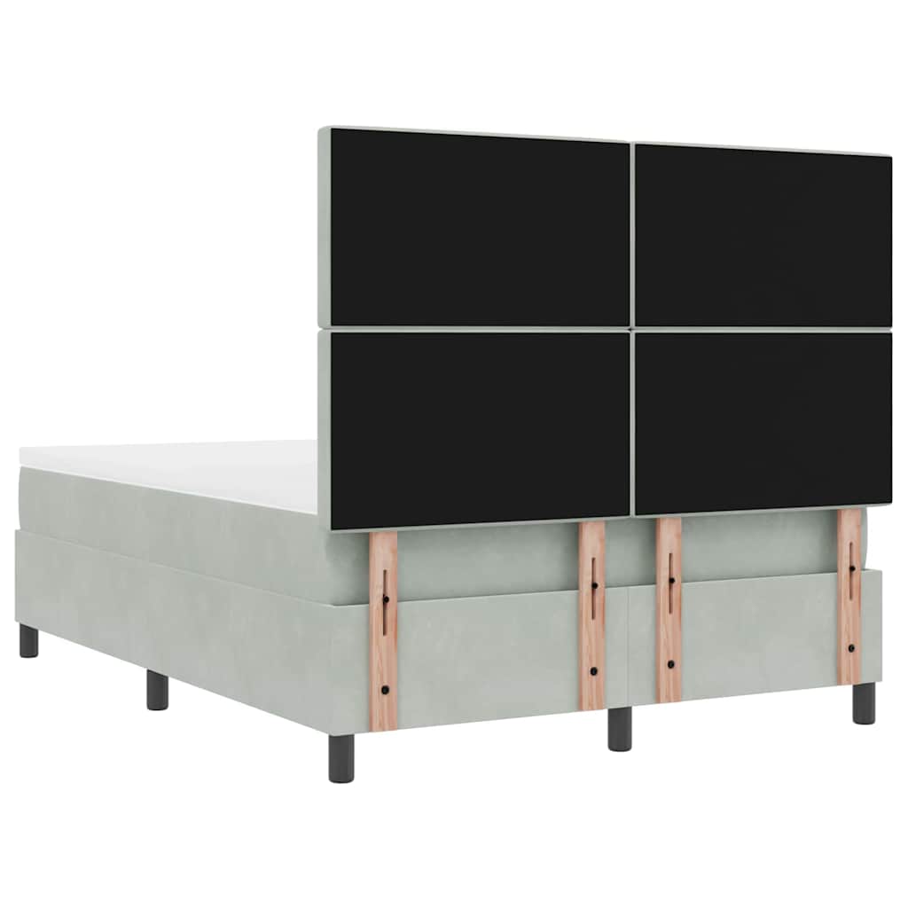 Letto a Sorgente LED Grigio chiaro 160 x 200 cm Velluto | homemem39