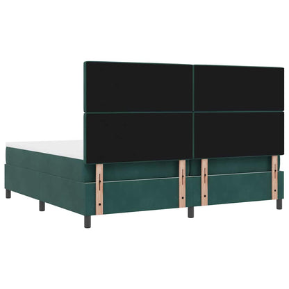 Letto a Sorgente LED Verde Scuro 200 x 200 cm Velluto | homemem39