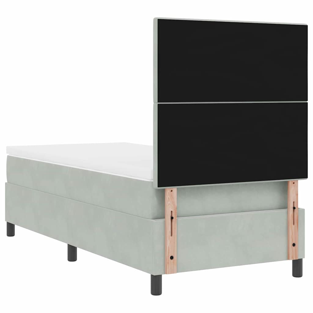 Letto a Sorgente LED Grigio chiaro 80 x 200 cm Velluto | homemem39