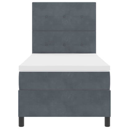 Letto a Sorgente LED Grigio scuro 90 x 190 cm Velluto | homemem39