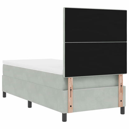 Letto a Sorgente LED Grigio chiaro 90 x 200 cm Velluto | homemem39