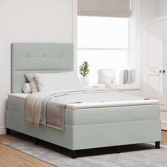Letto a Sorgente LED Grigio chiaro 120 x 190 cm Velluto | homemem39