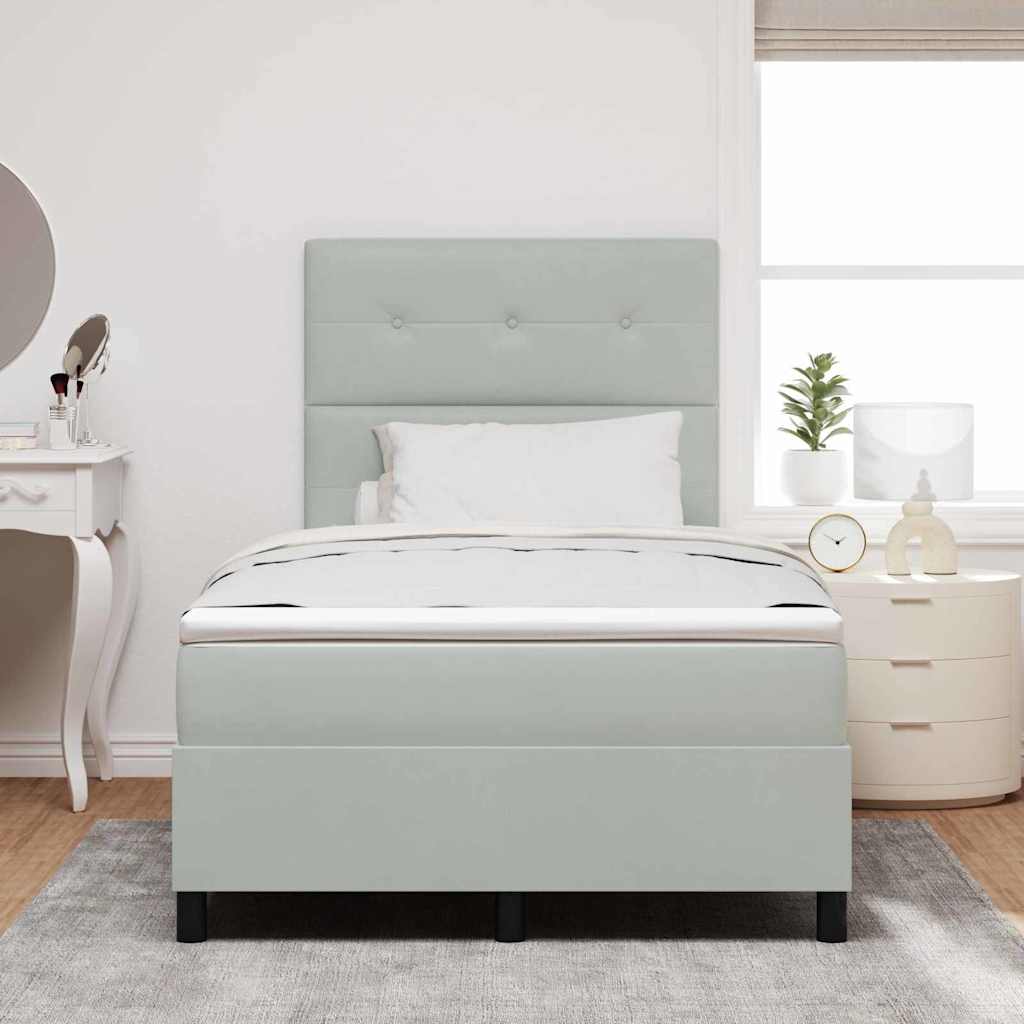 Letto a Sorgente LED Grigio chiaro 120 x 190 cm Velluto | homemem39