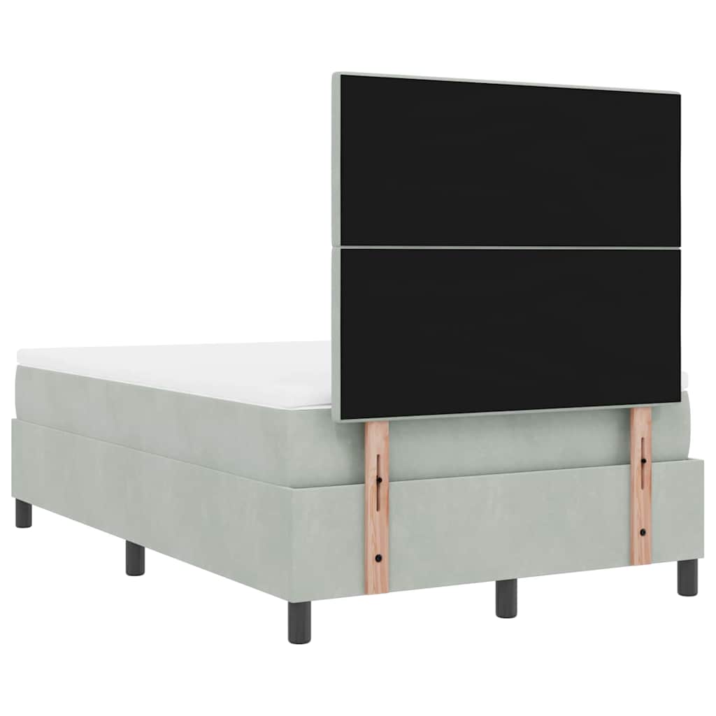 Letto a Sorgente LED Grigio chiaro 120 x 190 cm Velluto | homemem39