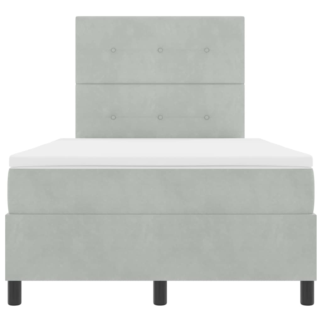Letto a Sorgente LED Grigio chiaro 120 x 190 cm Velluto | homemem39