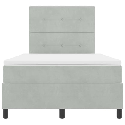 Letto a Sorgente LED Grigio chiaro 120 x 190 cm Velluto | homemem39