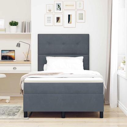 Letto a Sorgente LED Grigio scuro 120 x 190 cm Velluto | homemem39