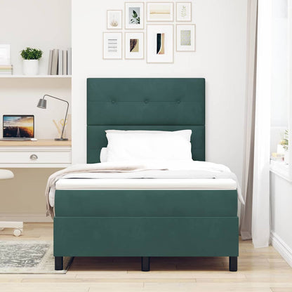 Letto a Sorgente LED Verde Scuro 120 x 190 cm Velluto | homemem39