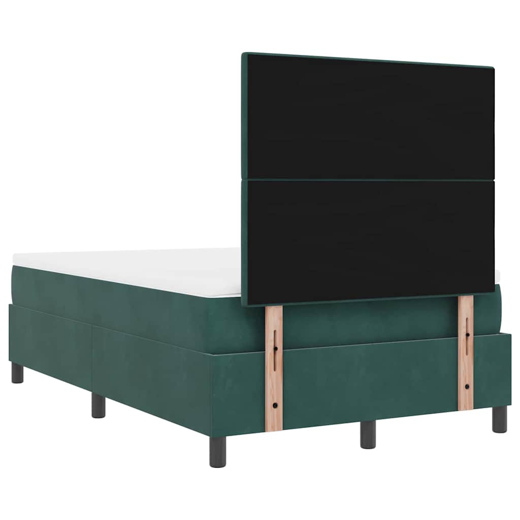 Letto a Sorgente LED Verde Scuro 120 x 190 cm Velluto | homemem39
