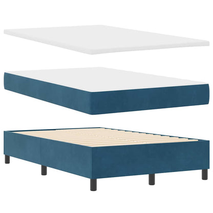 Letto a Sorgente LED Blu Scuro 120 x 190 cm Velluto | homemem39