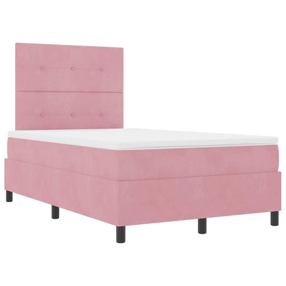 Letto a Sorgente LED con testiera Rosa 120 x 190 cm Velluto | homemem39
