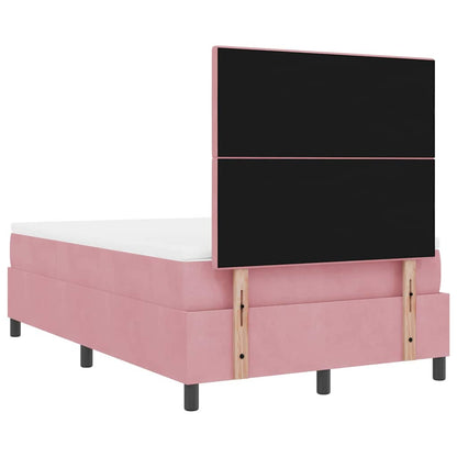 Letto a Sorgente LED con testiera Rosa 120 x 190 cm Velluto | homemem39