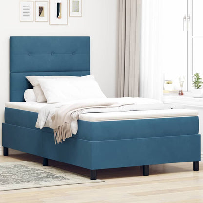 Letto a Sorgente LED Blu Scuro 120 x 200 cm Velluto | homemem39