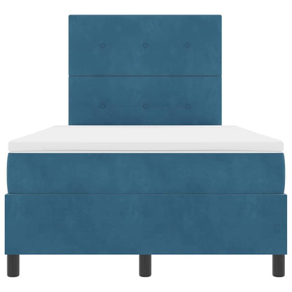 Letto a Sorgente LED Blu Scuro 120 x 200 cm Velluto | homemem39
