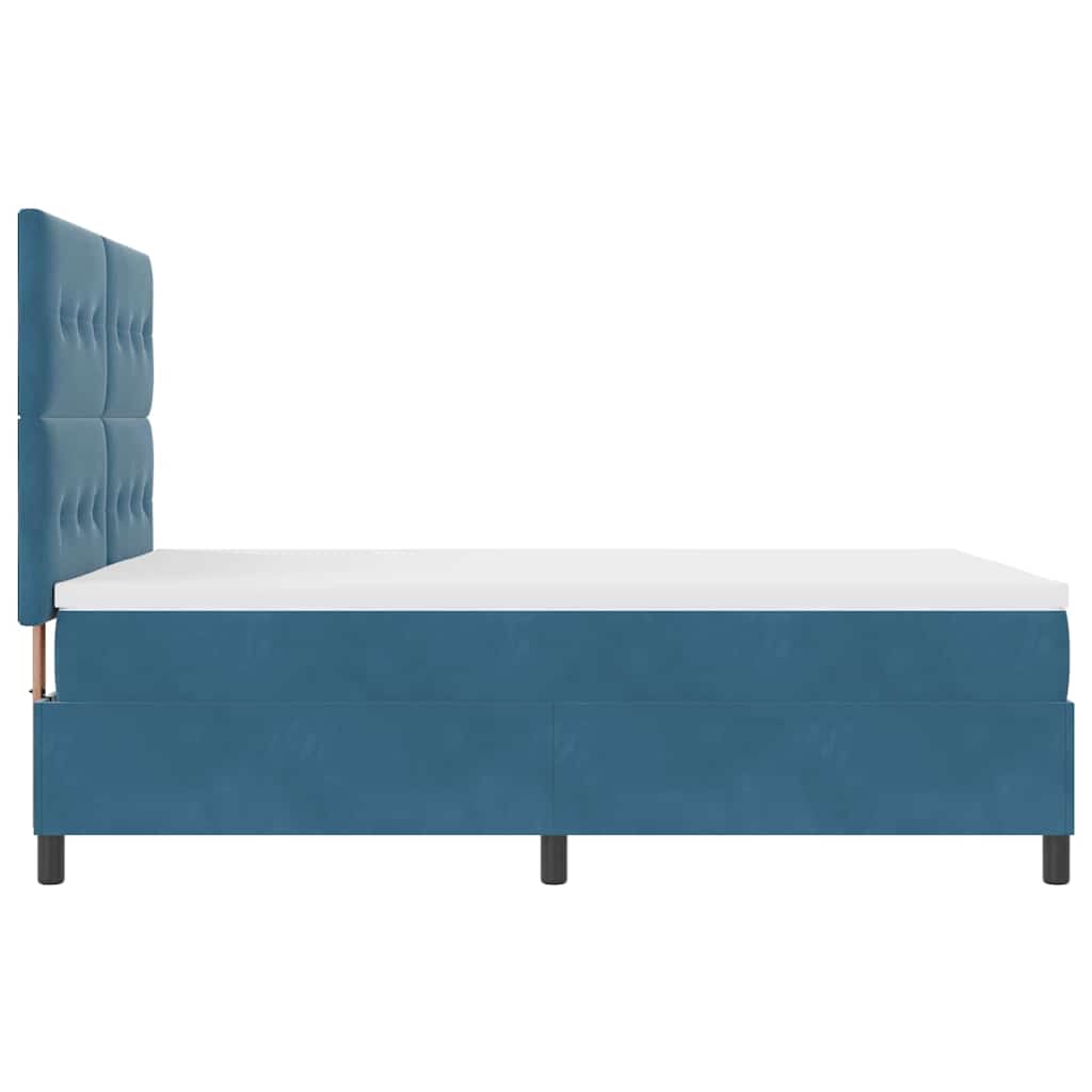 Letto a Sorgente LED Blu Scuro 160 x 200 cm Velluto | homemem39