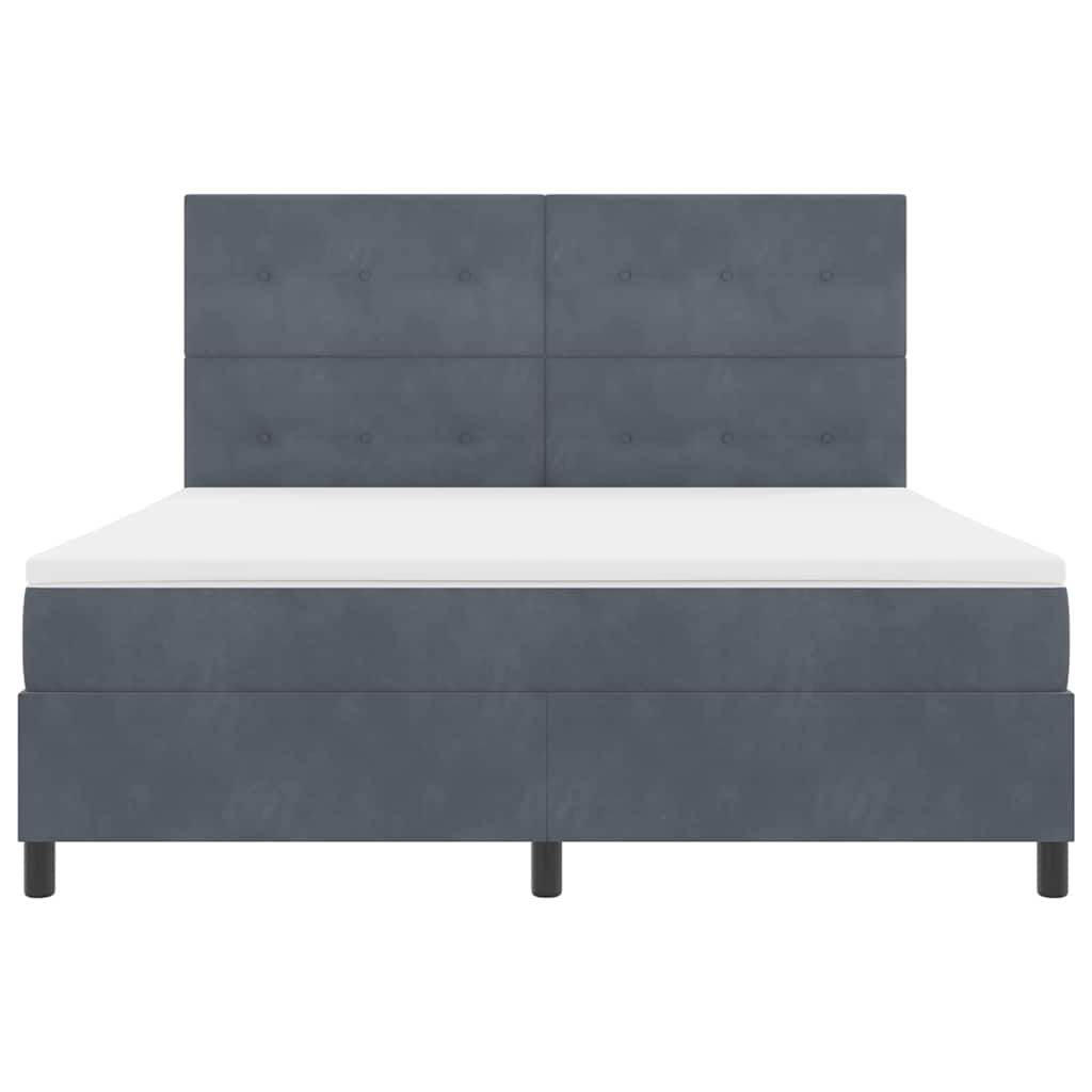 Letto a Sorgente LED Grigio scuro 180 x 200 cm Velluto | homemem39