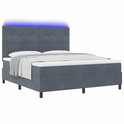 Letto a Sorgente LED Grigio scuro 180 x 200 cm Velluto | homemem39