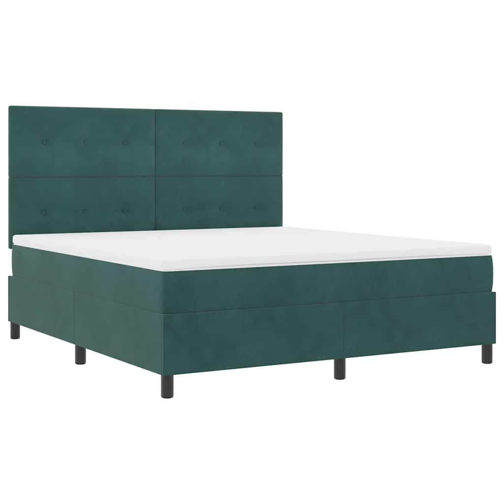 Letto a Sorgente LED Verde Scuro 180 x 200 cm Velluto | homemem39