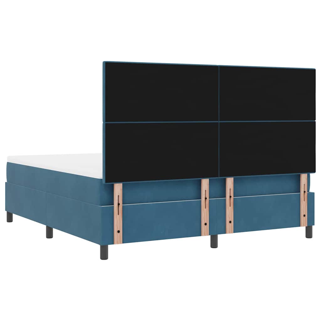 Letto a Sorgente LED Blu Scuro 180 x 200 cm Velluto | homemem39