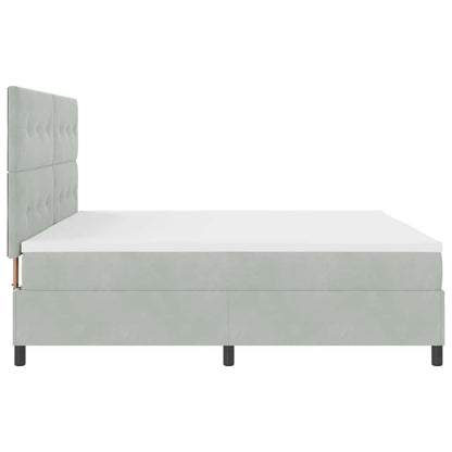 Letto a Sorgente LED Grigio chiaro 200 x 200 cm Tessuto