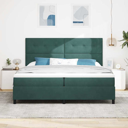 Letto a Sorgente LED Verde Scuro 200 x 200 cm Velluto | homemem39