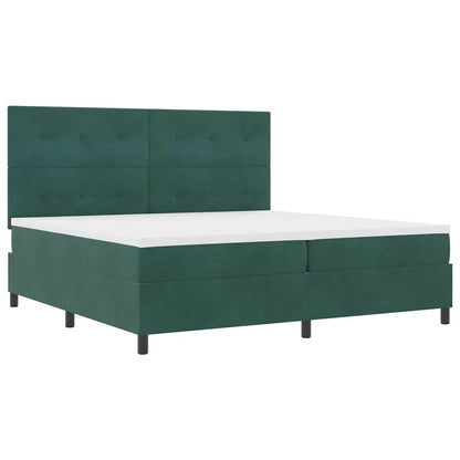 Letto a Sorgente LED Verde Scuro 200 x 200 cm Velluto | homemem39