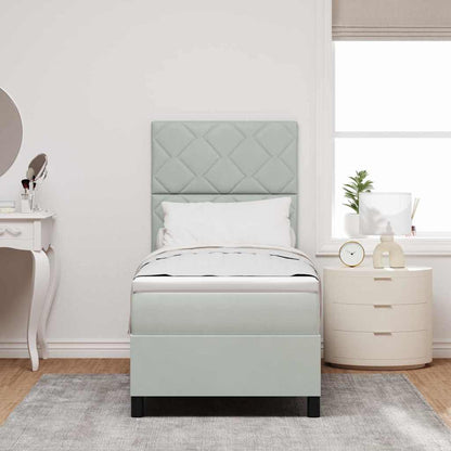 Letto a Sorgente LED Grigio chiaro 80 x 200 cm Velluto