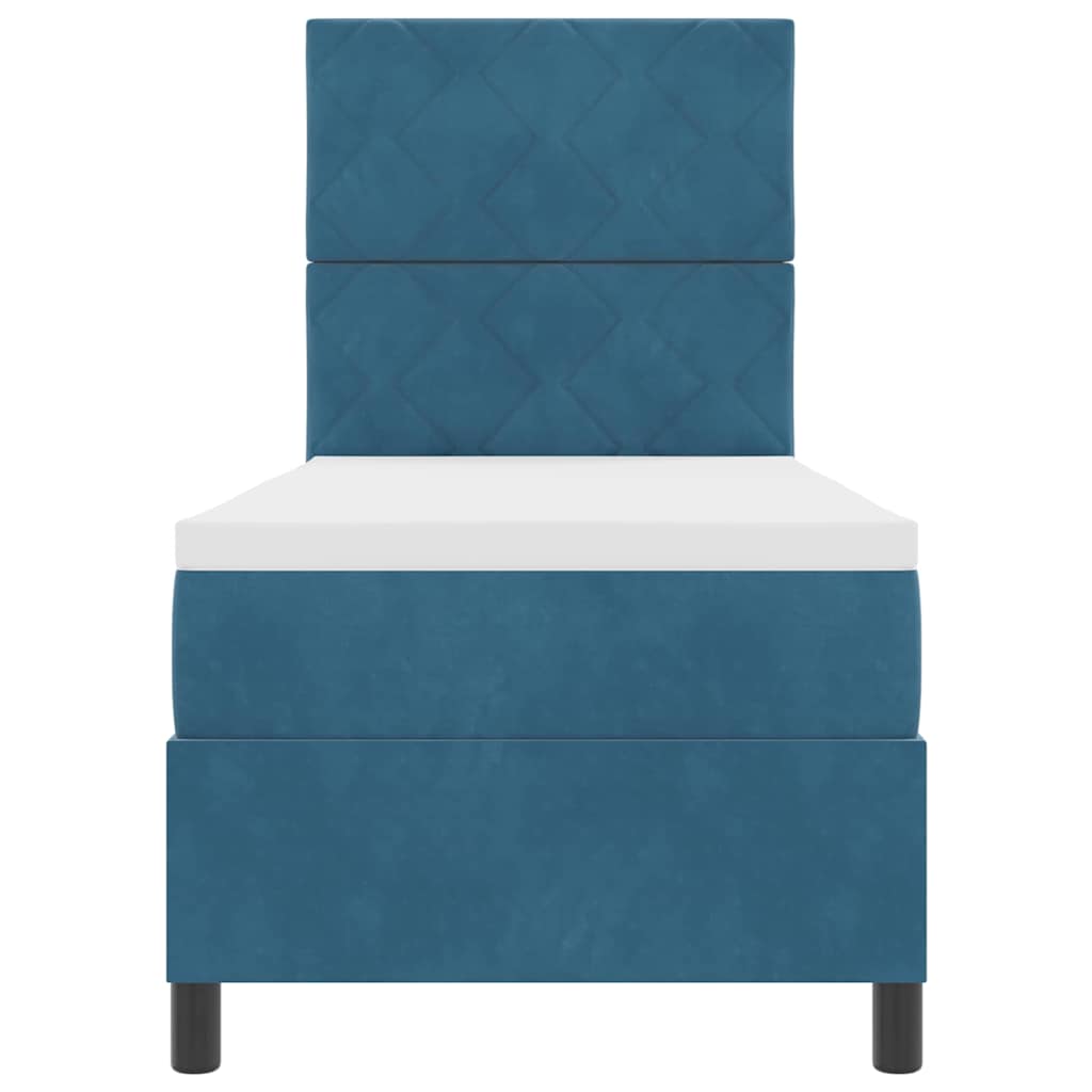 Letto a Sorgente LED con testiera Blu Scuro 80 x 200 cm Velluto | homemem39