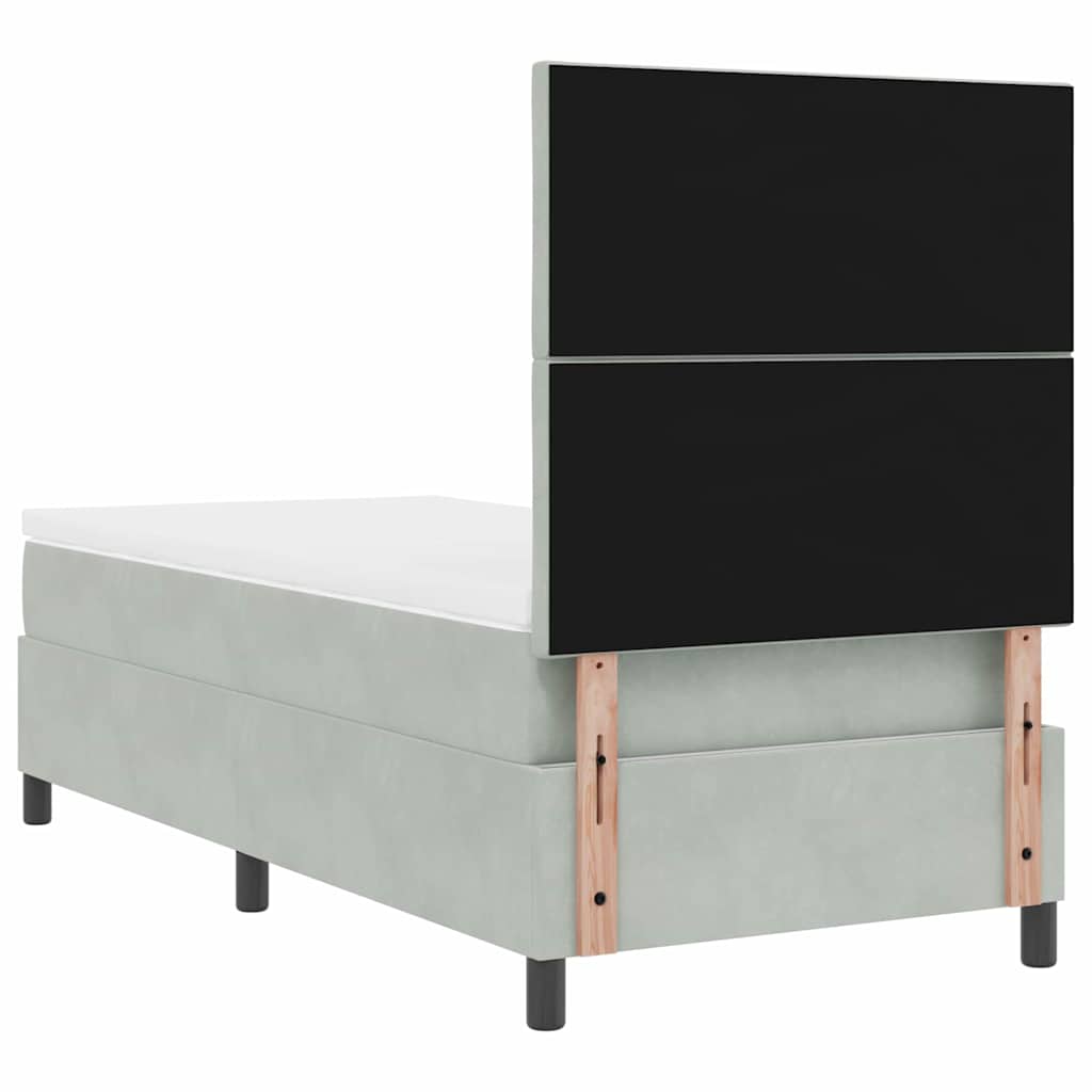 Letto a Sorgente LED Grigio chiaro 90 x 190 cm Velluto | homemem39