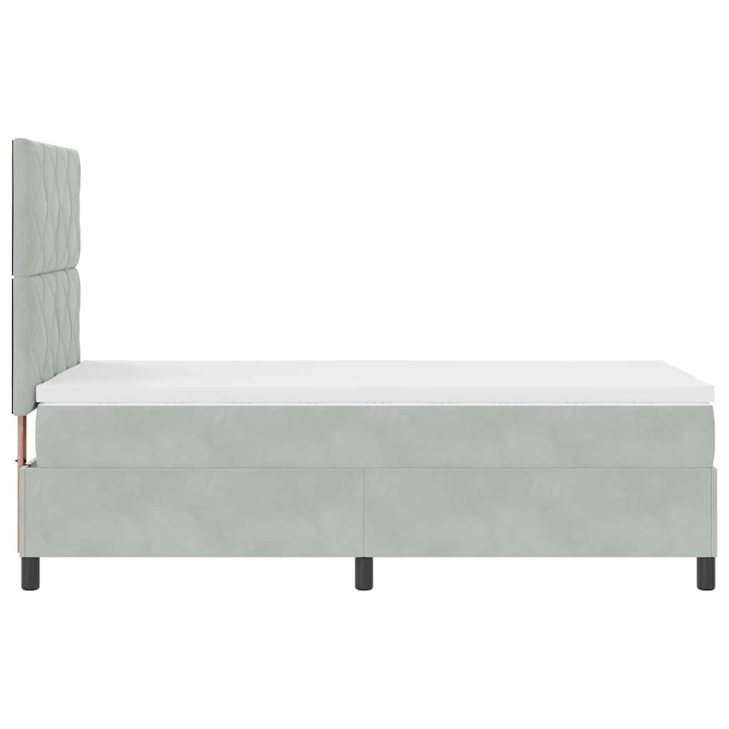 Letto a Sorgente LED Grigio chiaro 90 x 190 cm Velluto | homemem39