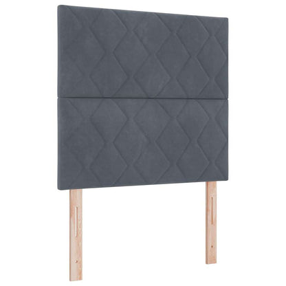 Letto a Sorgente LED Grigio scuro 120 x 190 cm Velluto