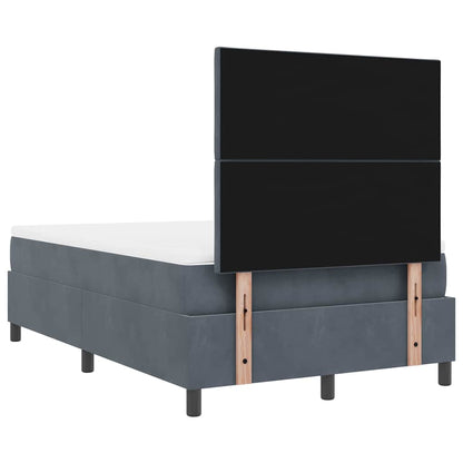 Letto a Sorgente LED Grigio scuro 120 x 190 cm Velluto