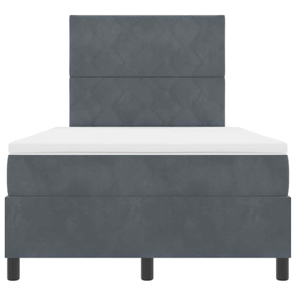 Letto a Sorgente LED Grigio scuro 120 x 190 cm Velluto | homemem39