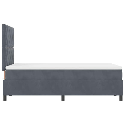 Letto a Sorgente LED Grigio scuro 120 x 190 cm Velluto