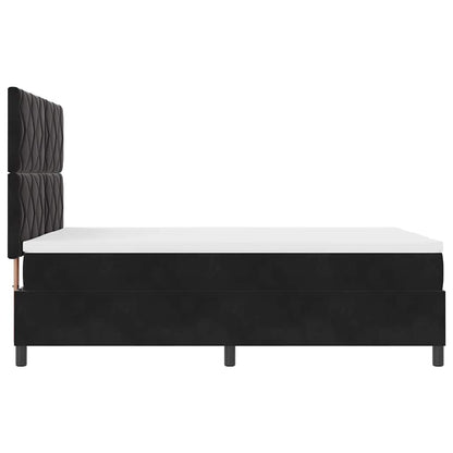 Letto a Sorgente LED con testiera Nero 140 x 190 cm Velluto | homemem39