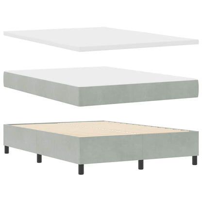 Letto a Sorgente LED Grigio chiaro 160 x 200 cm Velluto | homemem39