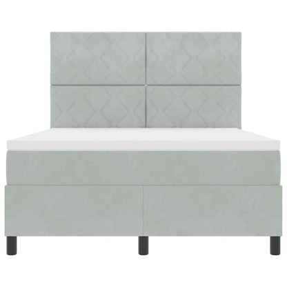 Letto a Sorgente LED Grigio chiaro 160 x 200 cm Velluto | homemem39