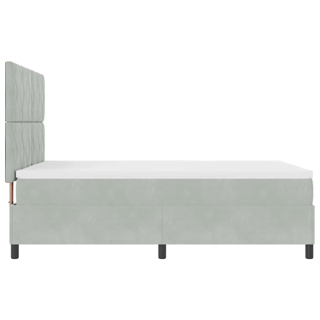Letto a Sorgente LED Grigio chiaro 160 x 200 cm Velluto | homemem39