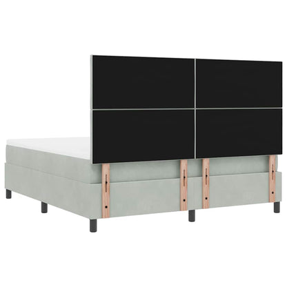 Letto a Sorgente LED Grigio chiaro 180 x 200 cm Velluto | homemem39